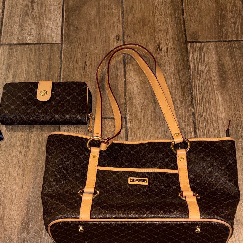 Rioni Brown and Tan Shoulder Bag